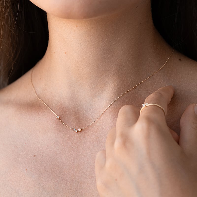 Goldenes Schmuckset mit Opalen Noela 128410