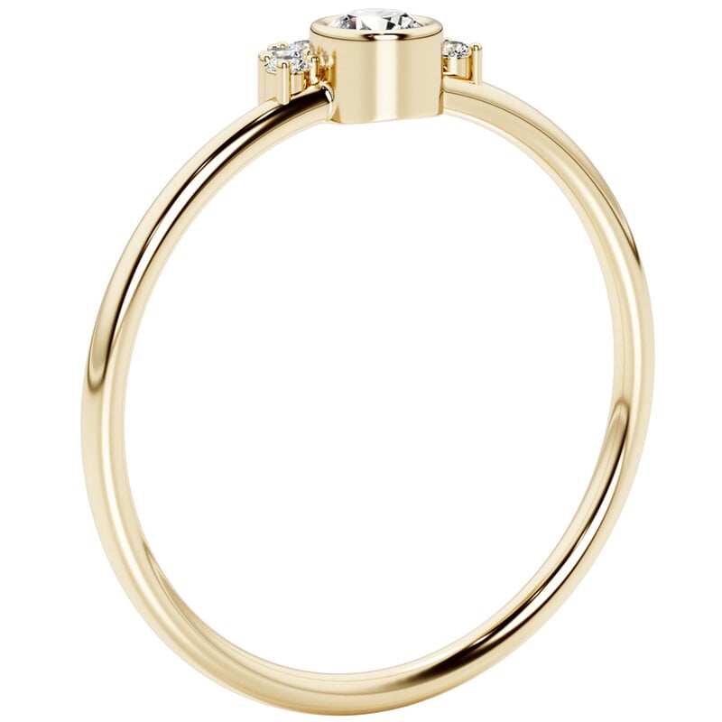 Silberring mit Lab Grown Diamanten im halben Halo Jorg 138560