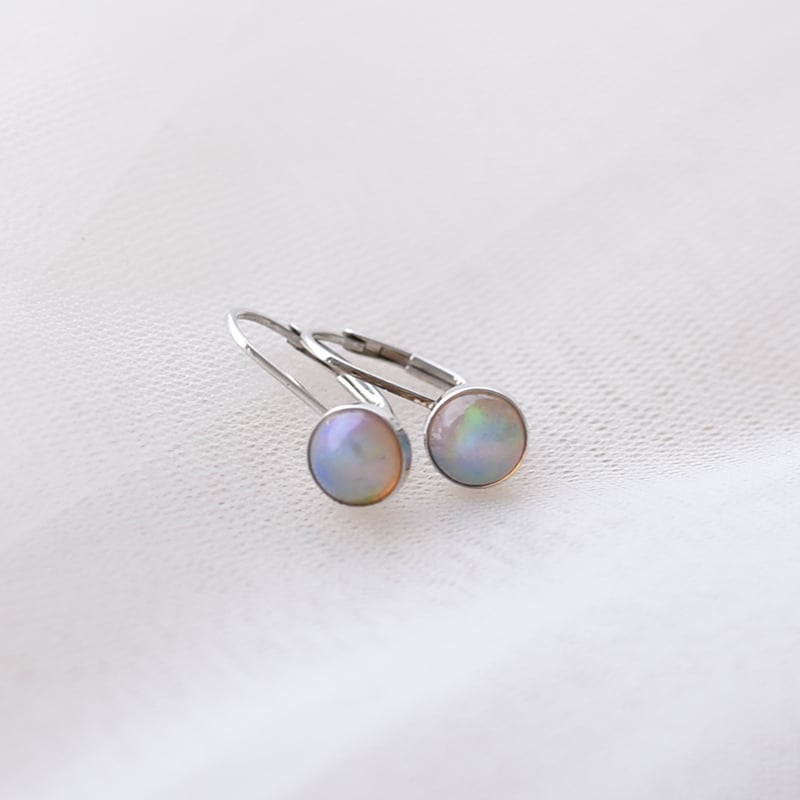 Silberne Hängeohrringe mit natürlichen Opalen Maumo 58740