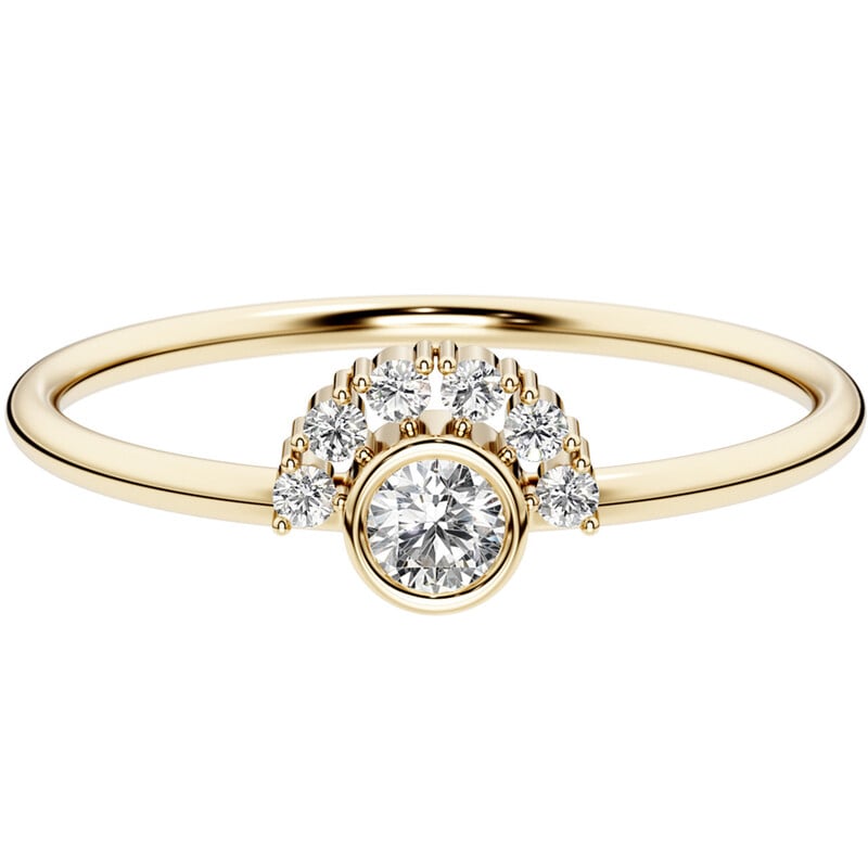 Silberring mit Lab Grown Diamanten im halben Halo Jorg 138561