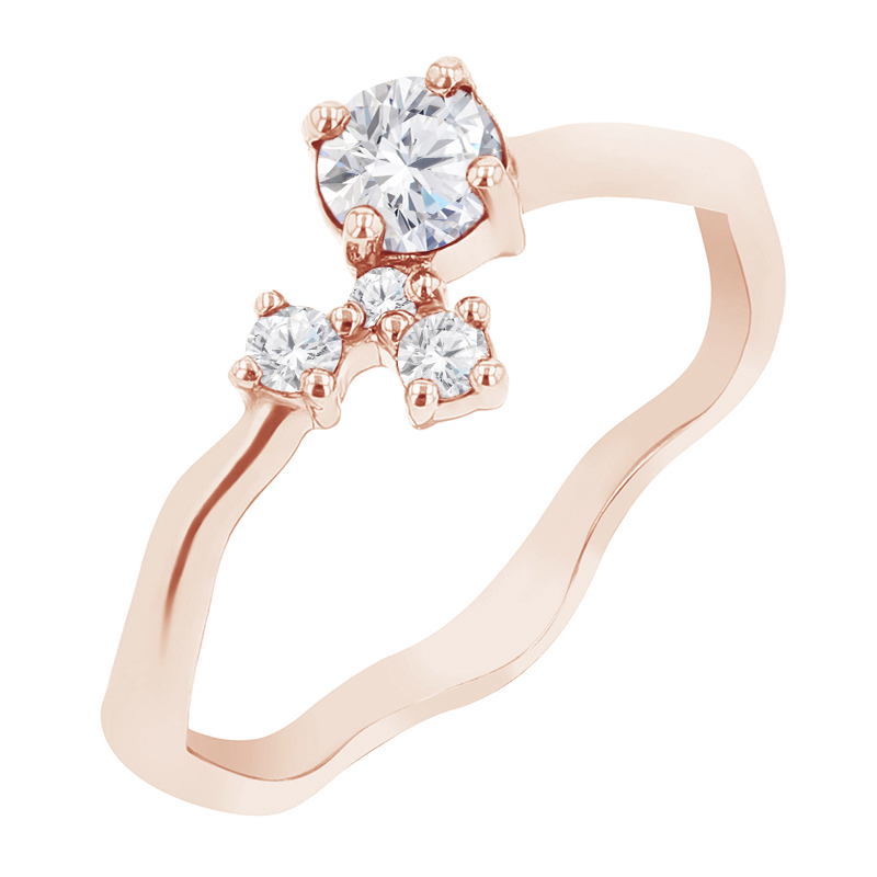 Cluster Ring mit ČGL zertifiziertem Diamanten Roche 146141