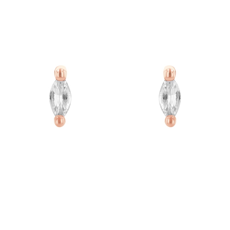 Minimalistische Ohrstecker mit weißen Saphiren Daina 121382