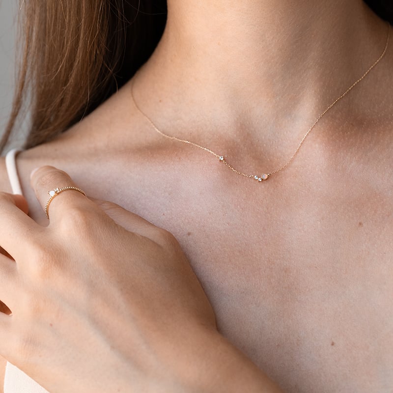 Goldenes Schmuckset mit Opalen Noela 128412