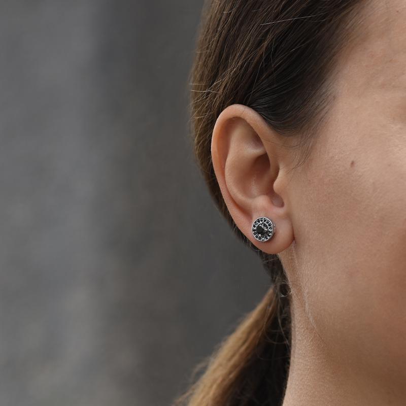 Goldene Ohrstecker mit schwarzen Diamanten Zulfikar 1882