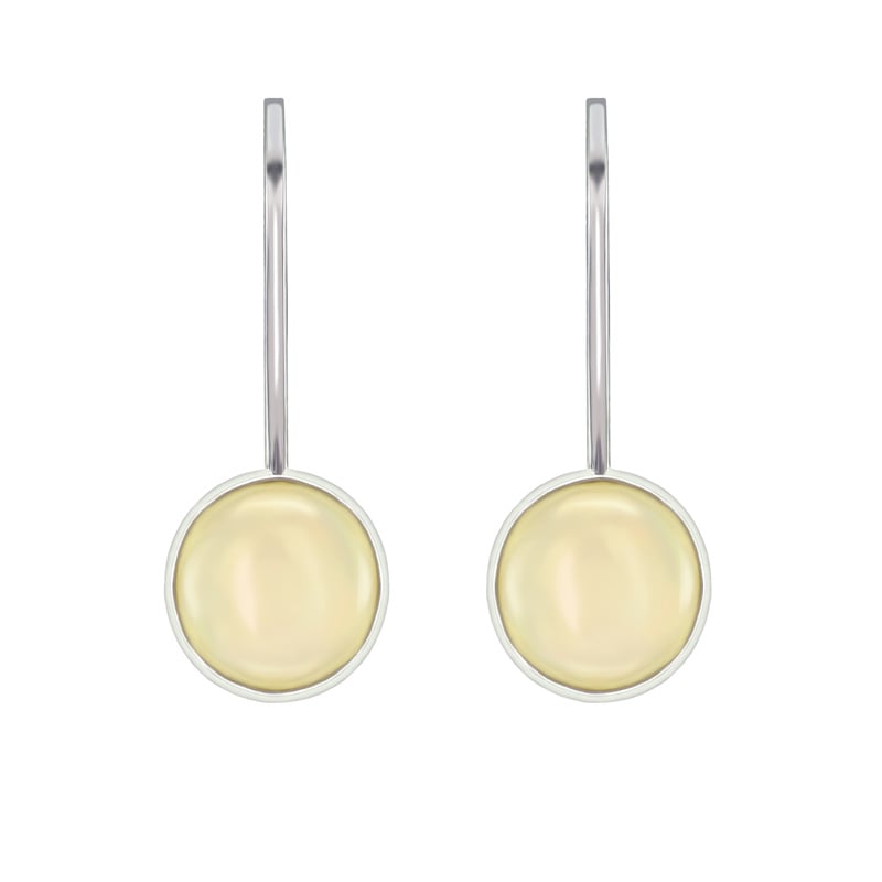 Silberne Hängeohrringe mit natürlichen Opalen Maumo