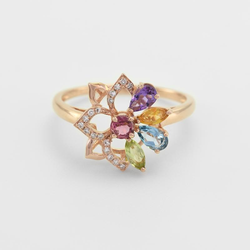 Ring mit Edelsteinen und Diamanten 45485