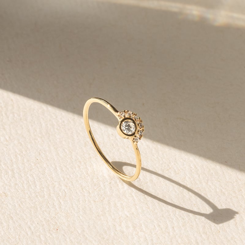 Silberring mit Lab Grown Diamanten im halben Halo Jorg 138856