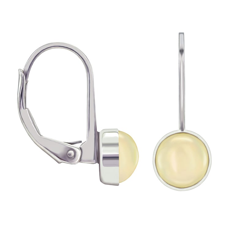 Silberne Hängeohrringe mit natürlichen Opalen Maumo 34136