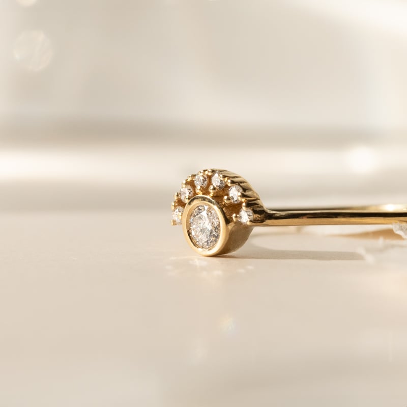 Silberring mit Lab Grown Diamanten im halben Halo Jorg 138927