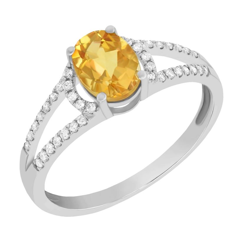 Ring aus Weissgold mit Citrin 38488
