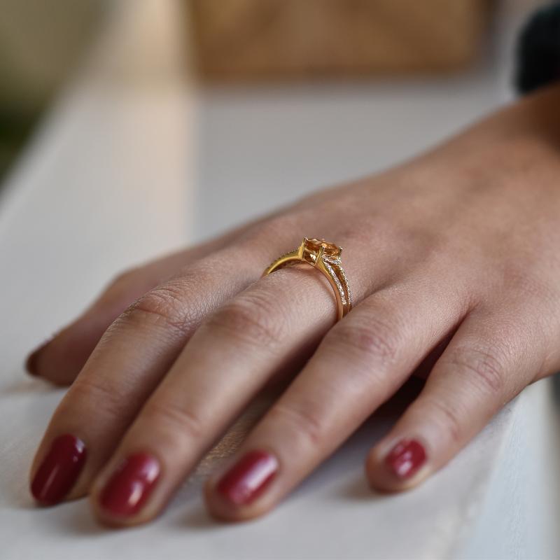 Goldener Ring mit Citrin 38409