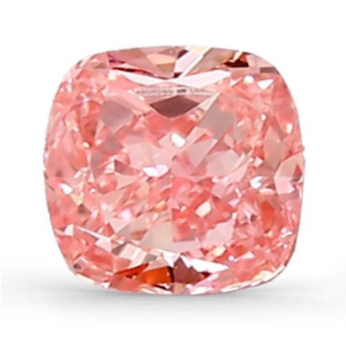 Lab Grown IGI 0.89ct VS2 Fancy Orangey Pink Kissen Diamant