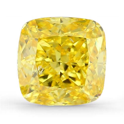 Lab Grown IGI 0.81ct VS2 Fancy Intense Yellow Kissen Diamant