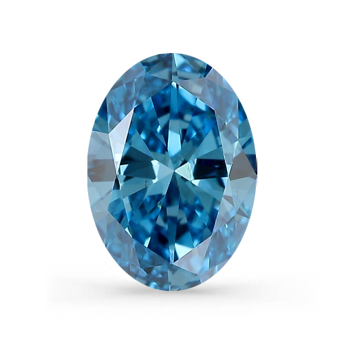 Lab Grown IGI 0.73ct VS1 Fancy Vivid Blue Oval Diamant