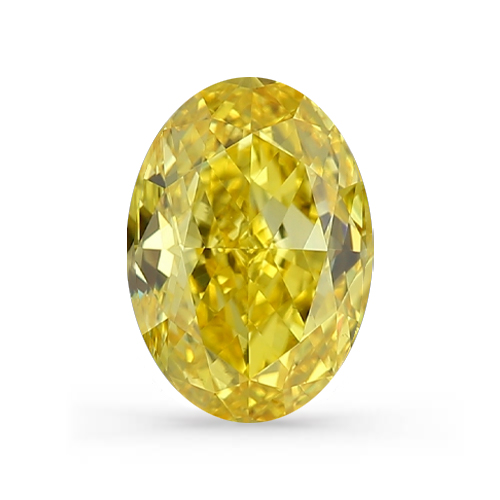 Lab Grown IGI 0.47ct VS1 Fancy Vivid Yellow Oval Diamant
