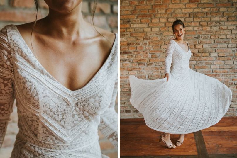 Braut im Hochzeitskleid