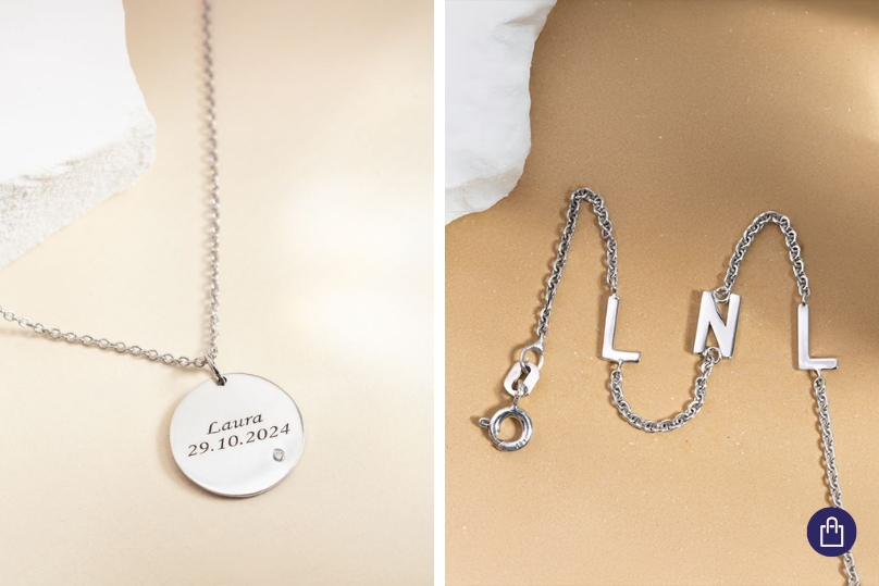 Personalisierter Schmuck mit Gravur und Buchstaben