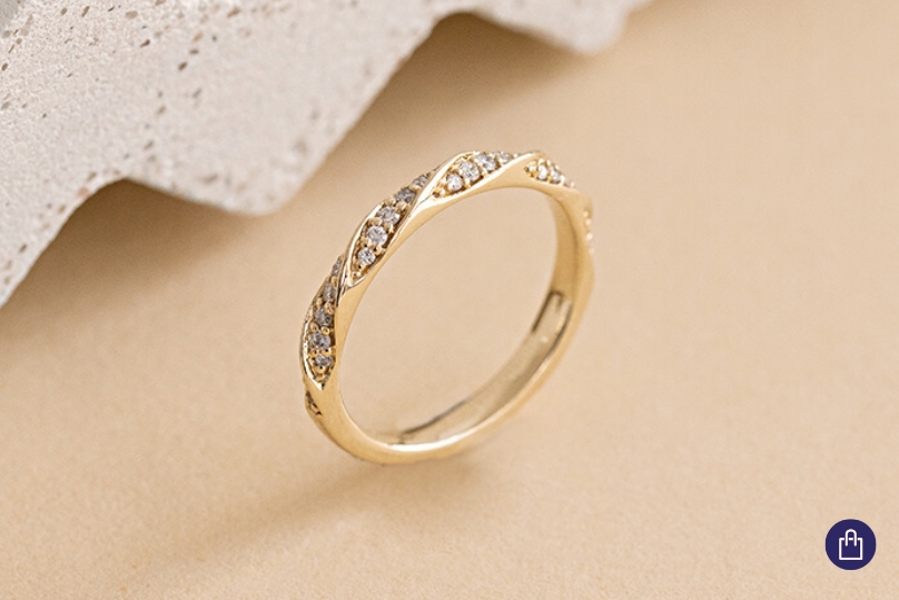 Geflochtener Eternity-Ring mit Diamanten