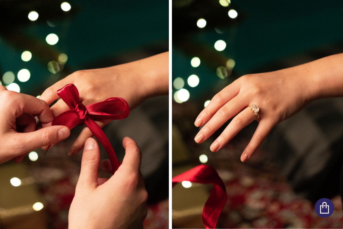 Einzigartiger Ring mit Mondstein und Moissaniten Anita