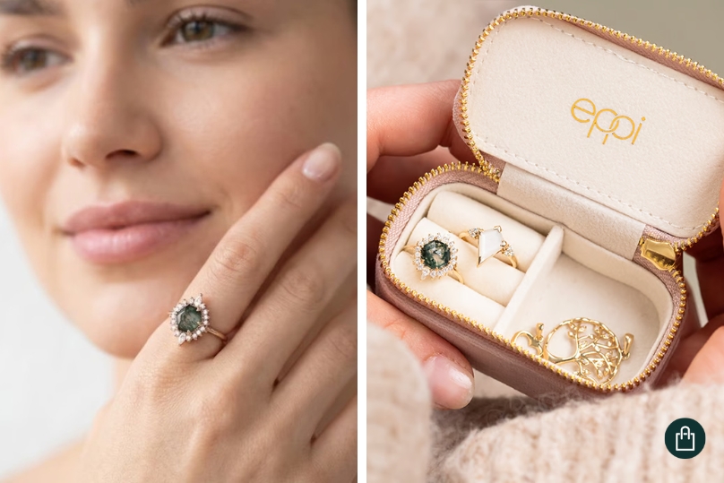 Divorce Ring mit Moosachat