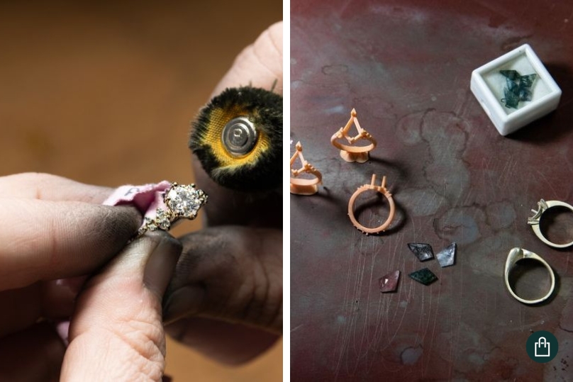 Umarbeitung eines alten Rings in ein neues Schmuckstück in der Goldschmiedewerkstatt von Eppi
