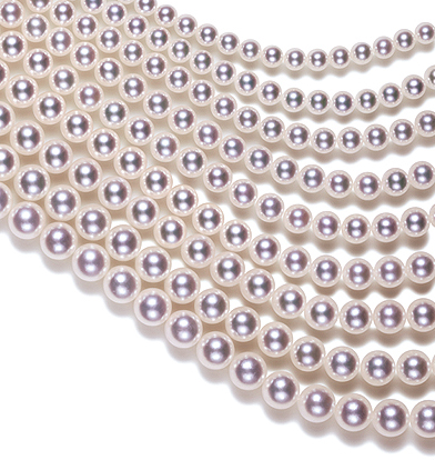 Akoya-Perlen nach ihrer Größe