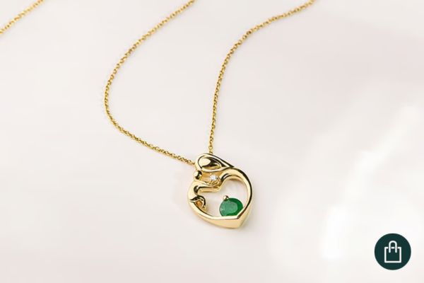 Anhänger Mutter und Kind mit Smaragd und Diamant