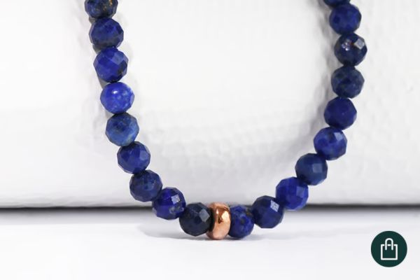 Silberarmband mit Lapislazuli-Perlen