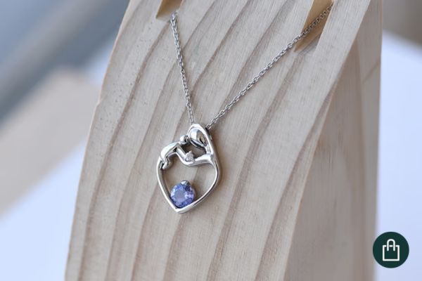 Anhänger Mutter und Kind mit Tansanit und Diamant Ella