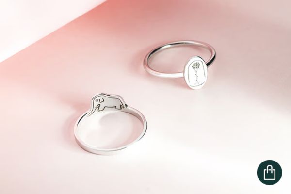 Silberner Ring Der Kleine Prinz mit verstecktem Elefanten