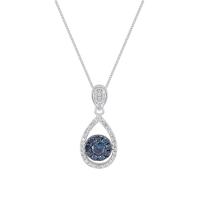 Halskette mit blauen und weißen Diamanten