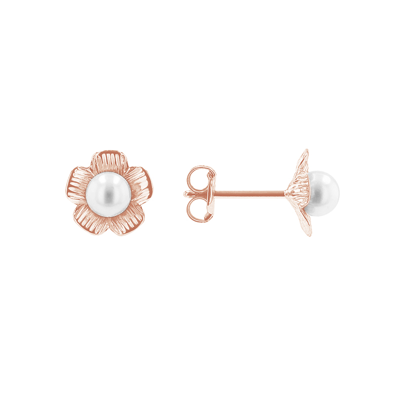 Romantische goldene Ohrringe mit Perlen Caroline 113480