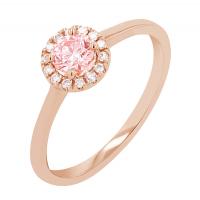 Halo-Ring mit einem IGI zertifizierten 0.29 ct rosa Lab Grown Diamanten Cassidy