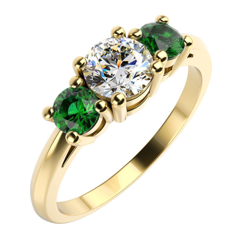 Verlobungsring mit Diamanten und Smaragden Rita 11430