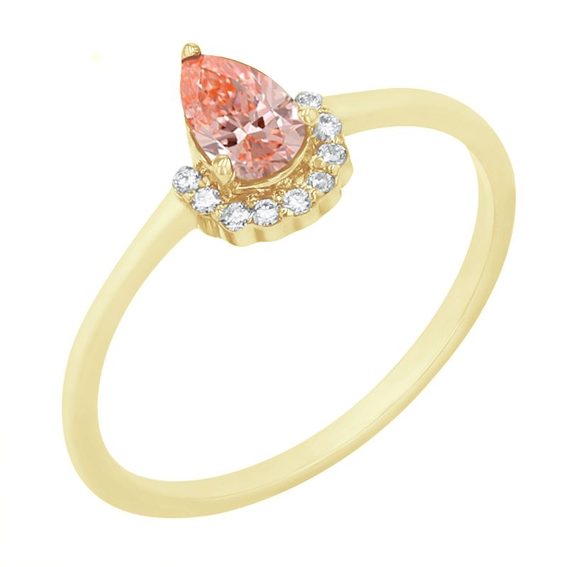 Verlobungsring mit einem zertifizierten Fancy rosa Lab-Grown Diamanten Pallavi 114840