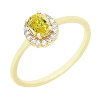 Verlobungsring mit einem zertifizierten fancy yellow Lab Grown Diamanten Avis