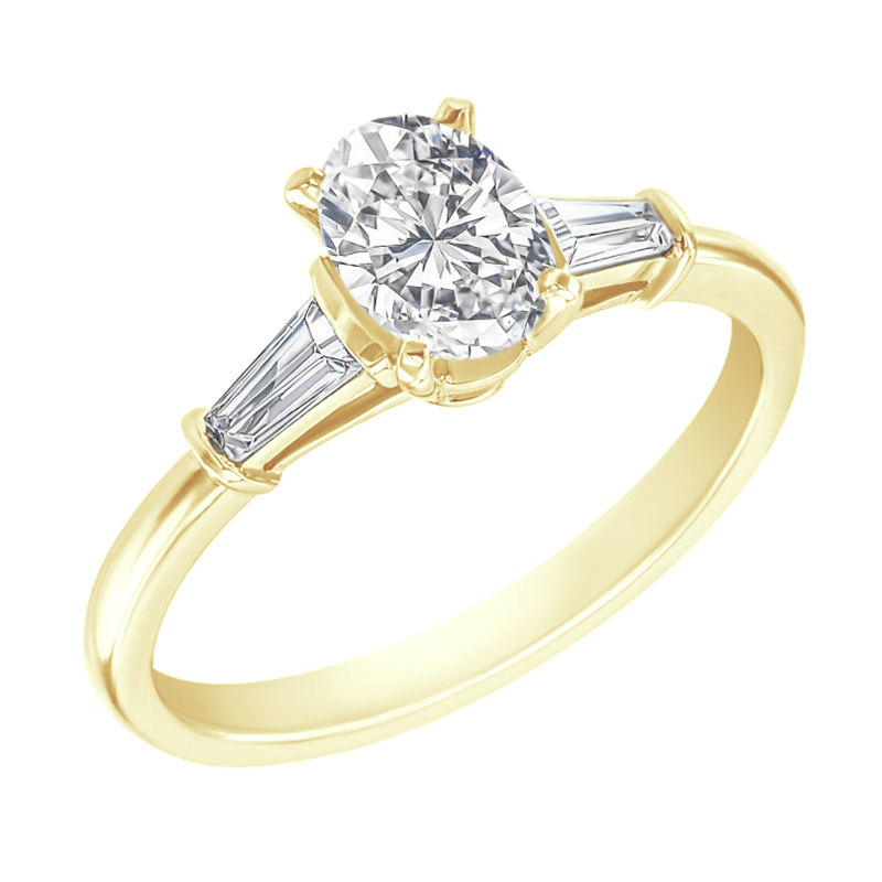 Verlobungsring mit ovalem und Baguette Diamanten Sallya 117890