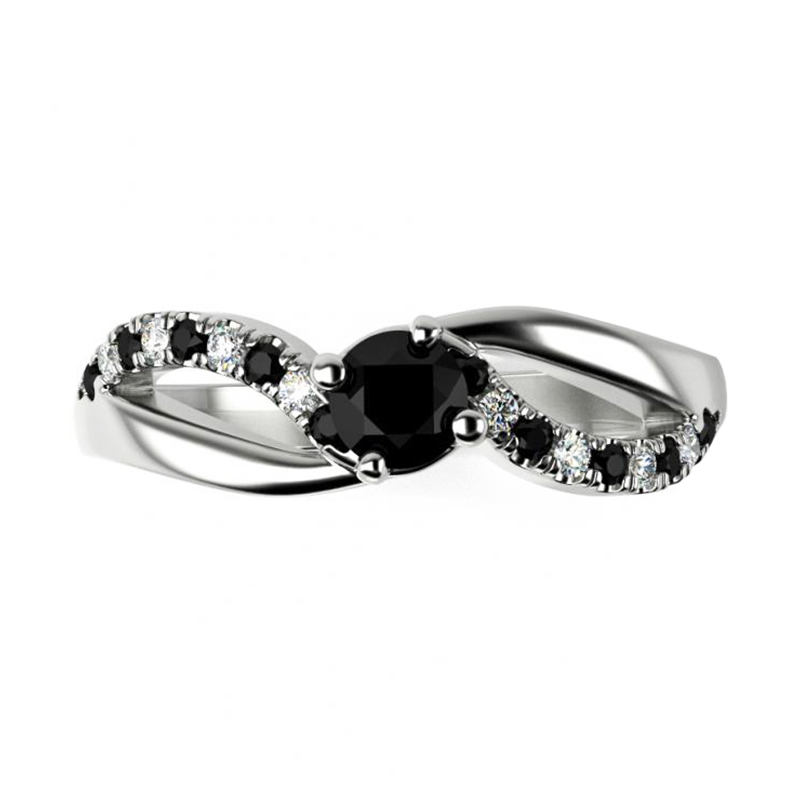 Verlobungsdiamant mit schwarzen und weißen Diamanten Ewie 119350