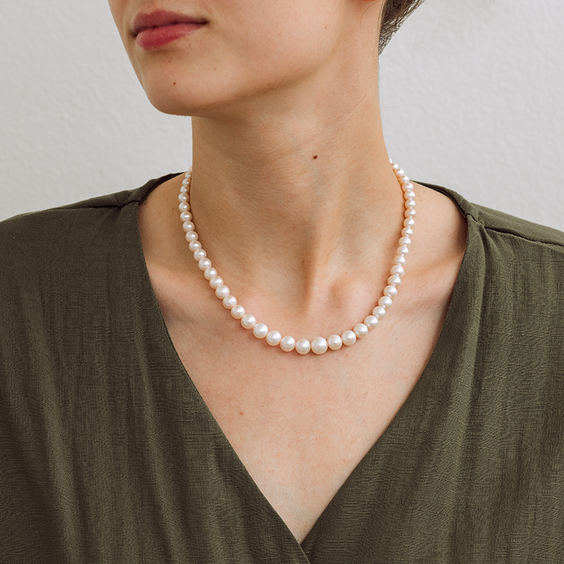 Perlenkette aus weißen Perlen Ellie 129920