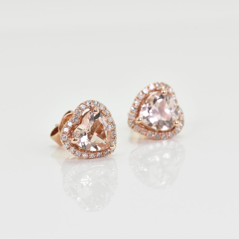 Goldene Ohrringe mit Morganit und Diamanten Iveri 13870