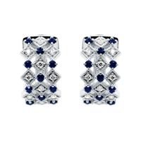 Goldene Ohrreifen mit Lab Grown Diamanten und Saphiren Solveig