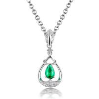 Halskette mit Smaragd und Diamanten Ross