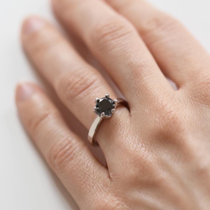Mystischer Verlobungsring mit schwarzem Diamant 1ct Mukti 17910