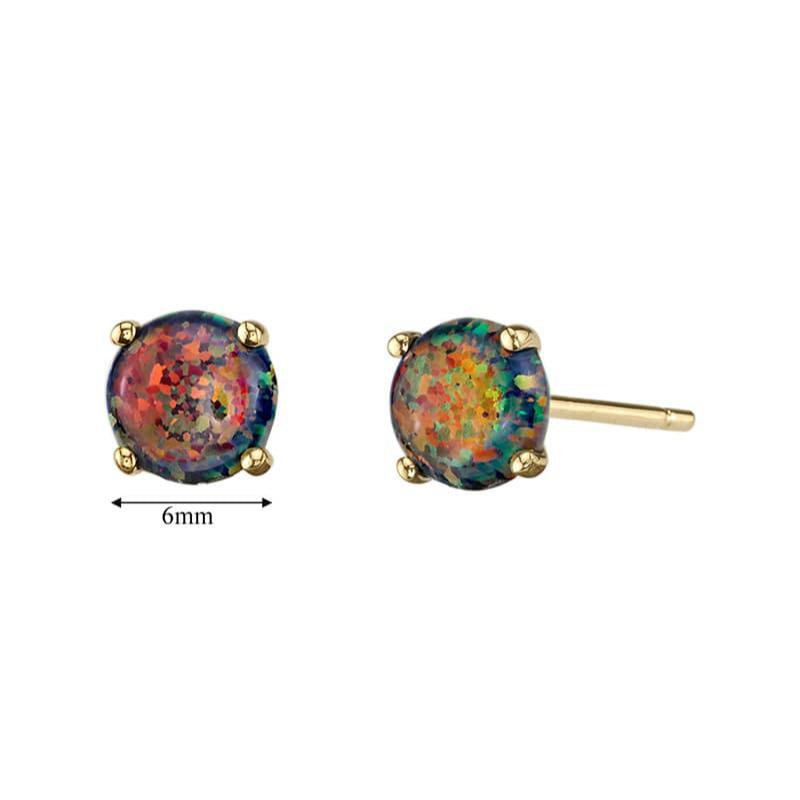 Goldene Ohrringe mit schwarzen Opalen Signy 22970