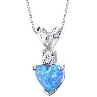 Goldener Anhänger mit blauem Opal-Herz und Diamant Dorevie
