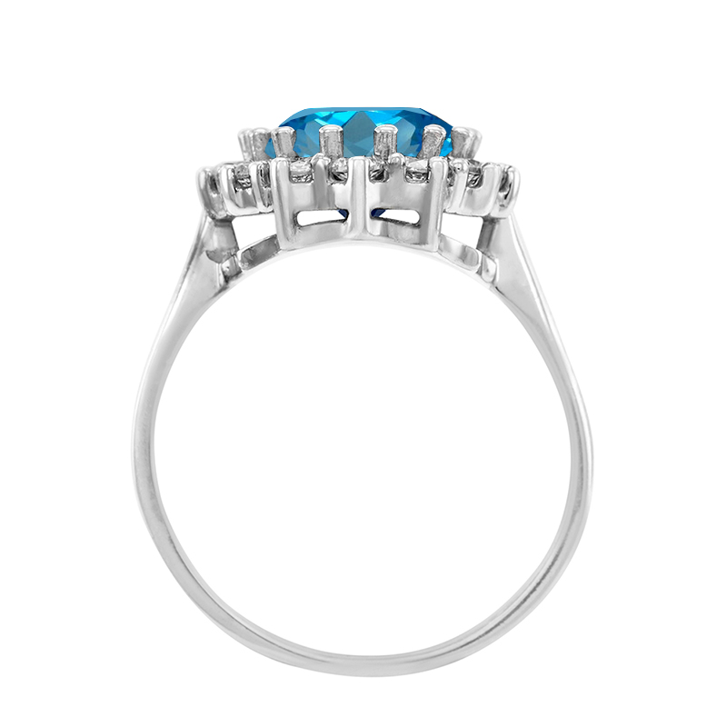 Ring mit blauem Topas und Diamanten Chrys 25210