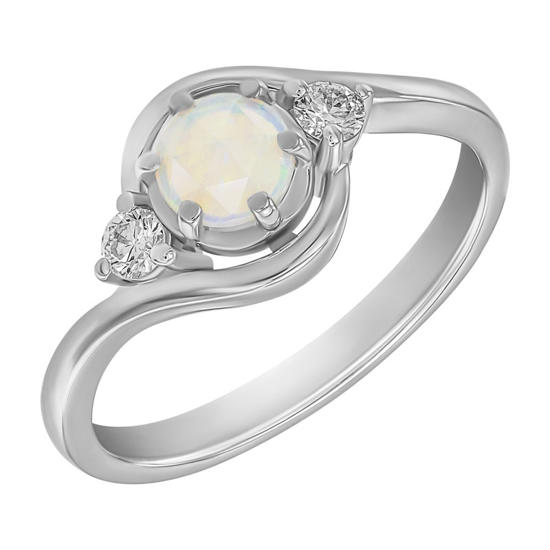 Goldener Verlobungsring mit Opal und Diamanten Eleie 30180