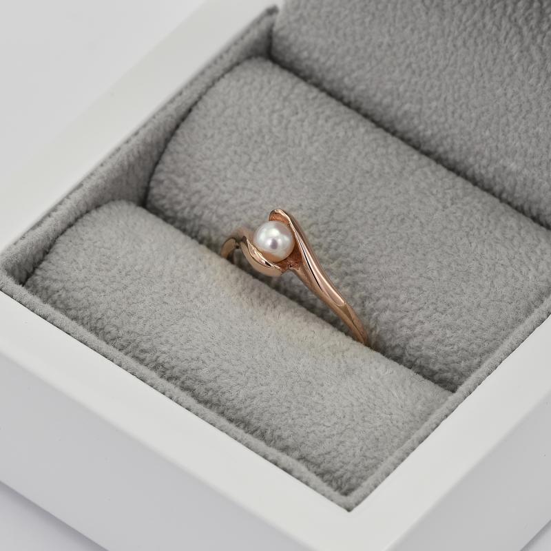 Weiße Perle in Rosegold Ring in Eppi-Geschenkbox 36460