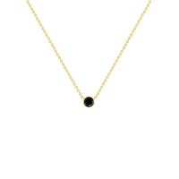 Goldene minimalistische Halskette mit schwarzem Diamanten Glosie