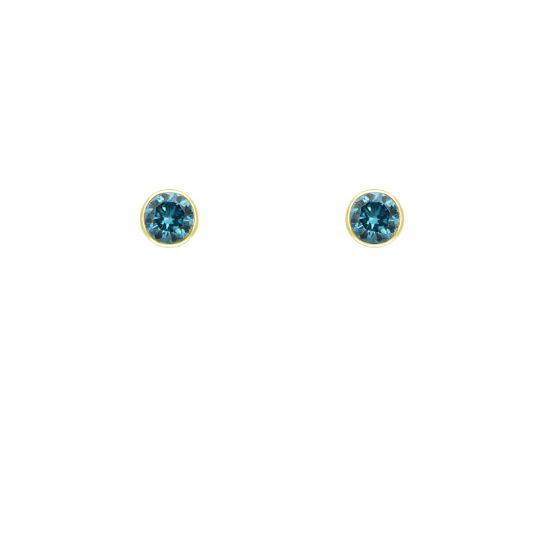 Goldene Ohrstecker mit blauen Diamanten Zeppo 36900